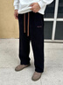 鵲笙SAMTONY加絨雪尼爾休閑褲男士秋冬季直筒寬松長(cháng)褲運動(dòng)燈芯絨衛褲黑色+深灰【常規兩件裝】XL 【建議120-135斤左右】 曬單實(shí)拍圖