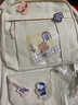 葉余ins風(fēng)大容量高中學(xué)生書(shū)包女韓版原宿ulzzang卡通雙肩包初中生背包 米白色(無(wú)徽章+無(wú)掛件) 曬單實(shí)拍圖