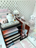 用心說(shuō)桌面文件架書(shū)立書(shū)架閱讀架學(xué)生宿舍書(shū)架整理收納盒多功能置物架亞克力整理神器展示架文件夾檔案盒 加高款-【黑色+紅茶】 亞克力主體【高級透】 曬單實(shí)拍圖