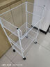 無(wú)不為辦公室文件架落地可移動(dòng)資料檔案整理家用鐵藝簡(jiǎn)約書(shū)本收納小推車(chē) 白色三層大號 曬單實(shí)拍圖