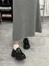 卓詩(shī)尼一字扣輕奢樂(lè )福鞋女2025夏季新款外穿增高休閑百搭氣質(zhì)女鞋 黑色 36 曬單實(shí)拍圖