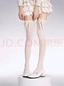 JIOESC絲襪女防勾絲甜美芭蕾風(fēng)配lolita蝴蝶結蕾絲花邊綁帶小腿襪過(guò)膝襪 米白色 【120D】 1雙 均碼 【70-120斤】 曬單實(shí)拍圖