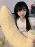 長(cháng)條香蕉抱枕女生玩偶睡覺(jué)抱公仔玩偶毛絨玩具娃娃女孩床上抱著(zhù)睡 藍色【豆豆絨面料 柔順舒適】 含枕芯 50厘米【有拉鏈】 曬單實(shí)拍圖