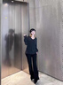 萬(wàn)欣兒早秋慵懶感黑色V領(lǐng)套頭毛衣女寬松顯瘦2025新款針織外搭上衣 黑色 XL 建議115-130斤 曬單實(shí)拍圖
