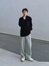 森馬（Semir）休閑褲男冬發(fā)熱抑菌衛褲寬松弧形彎刀褲2025褲子百搭109725127111 曬單實(shí)拍圖
