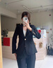晨芙時(shí)尚小西裝外套女神范職業(yè)西服套裝氣質(zhì)休閑小個(gè)子短款正裝工作服 (常規)黑色西裝+西褲 L 建議100-110斤 曬單實(shí)拍圖
