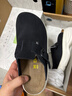 Devo的沃軟木拖鞋勃肯鞋半包厚底增高牛皮時(shí)尚包頭拖鞋女款22011 黑色反絨皮 35 （建議拍小一碼） 曬單實(shí)拍圖