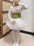 舞東方（E．Dance）兒童舞蹈服女童秋冬長(cháng)袖絲絨練功服芭蕾舞裙中國舞跳舞形體演出服 果綠色【體服+紗裙】 105 (高101-105cm 重22-25斤) 曬單實(shí)拍圖