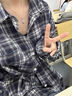 NYING美式格子襯衫男長(cháng)袖春秋季新款高街潮牌復古休閑襯衣大碼寬松外套 藏青格 XL （130-150斤） 曬單實(shí)拍圖