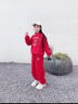 G.DUCKKIDS女童秋冬衛衣套裝2025新品加厚女孩冬季大兒童套頭加絨運動(dòng)服 紅色 正碼 加絨 130 cm 曬單實(shí)拍圖