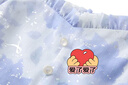 三彩大碼女裝2025夏季新款V領(lǐng)吊帶連衣裙?fàn)C銀印花雪紡荷葉邊胖MM 晴空藍(lán)花卉 S 155/84B 曬單實(shí)拍圖