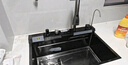 沐瀚森5MM厚鯨魚(yú)瀑布飛雨廚房水槽大單槽數顯304不銹鋼蜂窩洗菜盆一體盆 黑80*45鯨魚(yú)套餐-左下水/5MM頂厚 曬單實(shí)拍圖