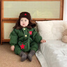 G.DUCKKIDS嬰兒冬裝男女寶寶衣服超萌過(guò)年拜年冬季加厚東北大花夾棉襖軍大衣 紅色【加絨夾棉】+帽子 66 cm 曬單實(shí)拍圖
