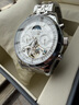 冠琴（GUANQIN）手表男機械表全自動(dòng)鏤空飛輪瑞士品質(zhì)防水夜光皮帶男士雙日歷手表 名匠-本色白面 曬單實(shí)拍圖