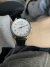 古浪琴海瑞士正品原裝復古浪琴海外購手表男士名匠機械表防水真皮名牌男表 黑皮本色白面 40mm 曬單實(shí)拍圖