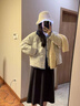 VEOX羽絨棉服女2025新款冬季藍色小碎花燈芯絨拼接外套女保暖慵懶風(fēng) 圖片色 M 建議斤數100-115 曬單實(shí)拍圖