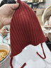 番桃盒子精靈帽秋季寶寶帽子針織護耳帽男女童帽嬰幼兒加厚保暖嬰兒帽子 小紅帽（無(wú)骨雙面針織） 大碼（42-48cm 6-24個(gè)月） 曬單實(shí)拍圖