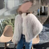 傲列2025秋冬加密雙面編織貉子毛皮草外套女短款毛毛大衣年輕新款海寧 淺灰色 均碼 曬單實(shí)拍圖