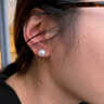 天使之淚珍珠耳釘18K金素耳釘簡(jiǎn)約百搭耳飾8-9mm生日新年禮物送女友送老婆 曬單實(shí)拍圖
