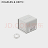 CHARLES&KEITH月光謐語(yǔ)仿珍珠疊鏈開(kāi)口戒指生日禮物CK5-32120409 Silver銀色 S 曬單實(shí)拍圖