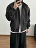 杉努沖鋒外套男春秋季廓形三防美式高街飛行服寬肩立領(lǐng)短款工裝夾克 J5296黑色 XL 曬單實(shí)拍圖
