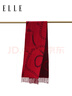 ELLE100%綿羊毛圍巾女士秋冬季時(shí)尚新款保暖提花兩用圍脖送禮禮盒 曬單實(shí)拍圖