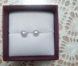 天使之淚S925銀淡水珍珠耳釘珍珠耳飾簡(jiǎn)約百搭素耳釘7-8mm 曬單實(shí)拍圖