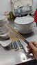 餐具家用組合簡(jiǎn)約清新黑線(xiàn)陶瓷餐具碗盤(pán)勺筷套裝純黑線(xiàn)餐具套裝 24件套 曬單實(shí)拍圖