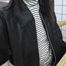 尚都比拉都市通勤PU皮衣女春裝寬松顯瘦夾克翻領(lǐng)機(jī)車外套 黑色  L  曬單實拍圖