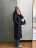 安踏（ANTA）面包羽絨丨中長(cháng)款連帽羽絨服女裝冬季新款防潑水加厚鴨絨保暖外套 【黑巧法棍-中長(cháng)款】基礎黑-3 XL (充絨量198) 曬單實(shí)拍圖