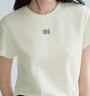 伊芙麗（eifini）蔣欣代言經(jīng)典小版型小字母短袖T恤女2025新款通勤休閑上衣 米白 M 曬單實(shí)拍圖