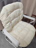 OIMG加熱坐墊背靠一體護腰靠墊冬季辦公室教室宿舍座椅取暖神器電熱墊 米白-加熱坐墊 曬單實(shí)拍圖