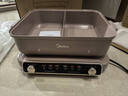 美的（Midea）火鍋專(zhuān)用鍋 電火鍋 鴛鴦鍋 5分鐘分區速沸8L分體式0氟鈦陶多功能鍋電煮鍋火鍋鍋HGS352866 曬單實(shí)拍圖