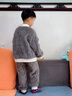 G.DUCKKIDS小黃鴨童裝男童睡衣秋冬季拉布布兒童家居服套裝開(kāi)衫珊瑚絨空調服 灰色 100 尺碼2~3歲【90-100cm】cm 曬單實(shí)拍圖