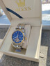 勞力士王子瑞士進(jìn)囗手表男士機械表多功能防水夜光鏤空潮流商務(wù)名牌專(zhuān)用男表 瑞士男表-間金藍面+贈送真皮表帶 曬單實(shí)拍圖