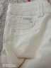 皮爾卡丹卡其色牛仔褲子女高端春秋款純棉牛仔褲休閑窄版女褲直筒褲遮肉 米白色 2XL /30碼126-135斤 曬單實(shí)拍圖