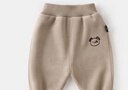 嘟嘟家寶寶褲子秋季男童長(cháng)褲保暖女童休閑褲秋款兒童衣服小童童裝 米色 曬單實(shí)拍圖