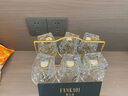 梵卡奇（FANKAQI）法國高顏值威士忌酒杯家用玻璃水杯套裝歐式雕花洋酒杯 冰裂6支+桃心金色杯架 270ml 曬單實(shí)拍圖