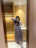 油畫碎花雪紡裙女大碼2025夏季微胖設計感度假吊帶裙氛圍感兩件套 紫色開衫 M 曬單實拍圖