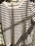 熱風(fēng)短袖t恤女25年春季新款基礎純色圓領(lǐng)短袖正肩打底衫T恤上衣內搭女 40黑白條紋 S 曬單實(shí)拍圖