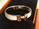 愛(ài)馬仕（HERMES）手鐲男女同款 經(jīng)典琺瑯手鏈窄款手環(huán)男女同款 送男情人節新年禮物 白色  金色 扣 PM 16.8cm 曬單實(shí)拍圖