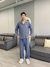 美即萊（MEIJILAI）睡衣男士秋冬季純棉加厚空氣棉夾層保暖大碼春秋薄夾棉家居服套裝 13503 XL （身高175-180體重140-160） 曬單實(shí)拍圖