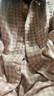 無(wú)印良品（MUJI）[自營(yíng)限定款]女士無(wú)側縫 雙層紗織睡衣  軟棉棉內衣 淺粉色格紋 L 曬單實(shí)拍圖