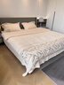 水星系列家紡輕奢牛奶絨刺繡四件套加厚保暖被套可機洗床單床笠床上用品 羅威牛奶絨-雅士白 1.5床單款四件套：被套配200*230 曬單實(shí)拍圖