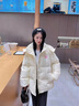 瑪嬌媚（Majiaomei）棉服女短款2025年新款冬季韓系奶fufu甜美可愛(ài)棉衣面包服外套女 淺黃色 M 曬單實(shí)拍圖