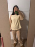頂瓜瓜頂呱呱睡衣女冬絨質(zhì)可外穿情侶居家服套裝女扶光黃撞玉脂粉 L165 曬單實(shí)拍圖