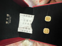 周大福ING X D系列爆閃小方糖足金黃金鑲鉆石耳釘耳飾女送禮物RU1113 RU1113 曬單實(shí)拍圖