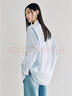 太平鳥(niǎo)女裝襯衫條紋長(cháng)袖女士春夏季闊形通勤休閑襯衣 藍色 L 曬單實(shí)拍圖