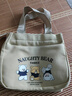 幻鯊帆布手提包外出簡(jiǎn)約小巧飯袋包立體手拎包通勤加厚上班便當寶媽 搞怪小熊小方包【卡其色】 曬單實(shí)拍圖