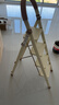 星奇堡奶油梯子折疊人字梯加厚伸縮兩用小樓梯室內碳鋼家用多功能爬梯 加厚防滑四步梯-奶油白 曬單實(shí)拍圖